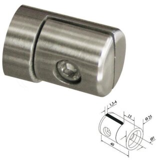 Blechhalter aus Edelstahl V2A dm25   Klemmstärke 1,5mm - 4mm  Rohranschluss 33,7mm
