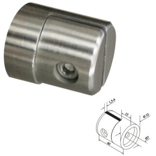 Blechhalter aus Edelstahl V2A dm32   Klemmstärke 1,5mm - 4mm  plan