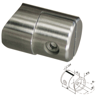Blechhalter aus Edelstahl V2A dm32   Klemmstärke 1,5mm - 4mm  mit Rohranschluss 42,4mm