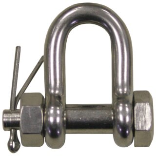 Schäkel mit Sicherung Materialstärke 8 mm Edelstahl  1.4404