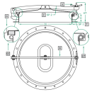 Domdeckel 928B.W RUND für Holzfässer  Durchmesser 150mm V2A  Dichtung am Deckel