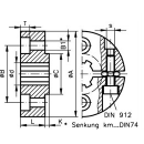 Edelstahl Klemmring für Keilwellen DIN ISO 14  KN18x22  1.4305