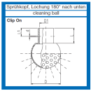 Sprühkopf mit Halbspritzkreis nach unten