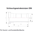 Schlauchgewindestutzen DIN DN10  für Gummi- und Kunststoffschläuche  1.4301  Tülle 15mm
