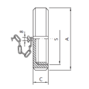 SMS Blindmutter mit Kette NW51 (2") V4A  1.4404