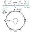 Domdeckel 520 RUND 300mm V2A mit Edelstahlflügelmuttern