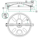 Domdeckel 561 RUND 380mm V2A  mit Edelstahlflügelmutter