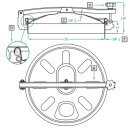 Domdeckel 564 RUND 500mm V2A  mit Edelstahlflügelmutter