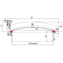 Druckloser Domdeckel RUND 800mm, Kragenhöhe 100mm...