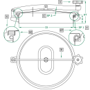 Domdeckel 932B RUND 400mm V2A mit Edelstahlflügelmutter