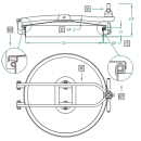 Domdeckel 1020 RUND 300mm V2A mit Edelstahlflügelmutter  Rahmen 60x2