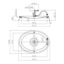 Edelstahl Türchen A5 OVAL 440x310mm  V2A