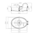 Edelstahl Türchen A6 OVAL  440x310  A2