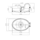 Edelstahl Türchen A6 OVAL  440x310  A4