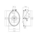 Edelstahl Türchen A7 OVAL  440x310  V4A