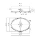 Edelstahl Türchen A9 OVAL  440x310 Rahmen 70x10  V2A