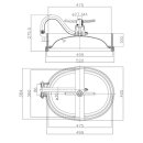 Edelstahl Türchen A11 OVAL  480x370mm  Rahmenstärke 4mm  V2A  4 bar