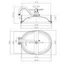 Edelstahl Türchen A11 OVAL  480x370mm  Rahmenstärke 10mm  V4A  15 bar