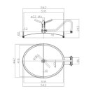 Edelstahl Türchen A15  520x420  Rahmen 60x12mm  V2A