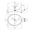 Edelstahl Türchen A16 OVAL  520x420mm  Rahmen...