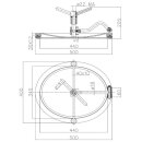 Edelstahl Türchen A17 OVAL  440x340mm  Rahmen 30x12  7 bar  1.4301