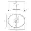 Edelstahl Türchen A21 OVAL  520x420mm  Rahmen 80x8  V2A