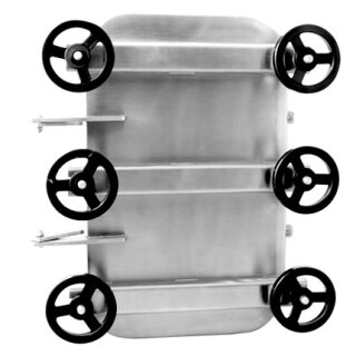 Edelstahl Türchen B1 ECKIG  740x450mm  Rahmen 70x10mm  V4A  Dichtung PARA