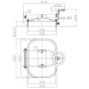 Edelstahl Türchen B5 ECKIG  420x310mm  Rahmen...