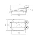 Edelstahl Türchen B6 ECKIG  530x410mm  Rahmen...