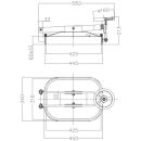 Edelstahl Türchen B7 ECKIG  420x310mm  Rahmen...