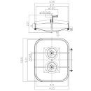 Edelstahl Türchen B12 ECKIG  530x410mm  Rahmen...