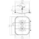 Edelstahl Türchen B12 ECKIG  530x410mm  Rahmen...
