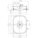 Edelstahl Türchen B14 ECKIG  420x310mm  Rahmen 60x10mm  V2A