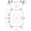 Edelstahl Türchen B23 ECKIG  530x410mm  Rahmen...