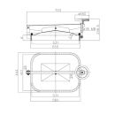 Edelstahl Türchen B24 ECKIG  530x410mm  Rahmen...