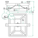 Domdeckel 653 ECKIG V2A mit Edelstahlflügelmuttern