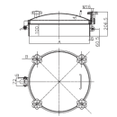 Edelstahl Domdeckel D2 RUND 150mm  Rahmenhöhe 100mm...