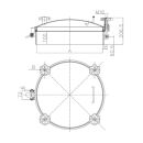 Edelstahl Domdeckel D2 RUND 450mm  Rahmenhöhe 100mm...