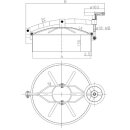 Edelstahl Domdeckel D6 RUND 420mm  Rahmenhöhe 130mm  V2A