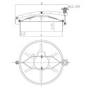 Edelstahl Domdeckel D7 RUND 385mm  Rahmenhöhe 100mm  V2A