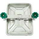 Domdeckel 654 ECKIG V2A mit Edelstahlflügelmuttern