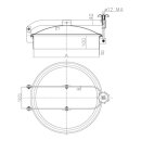 Edelstahl Domdeckel D15 RUND 800mm  V2A  Rahmenhöhe...