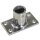Relingfuß 90° für Rohr 25mm  Edelstahl V4A  Sockelplatte 81x48mm