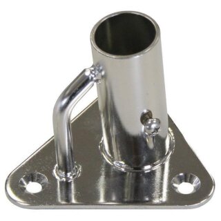 Relingfuß 87° für Rohr 25mm aus Edelstahl V4A  Sockelplatte: 86x86x86mm