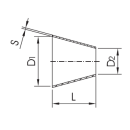 Reduzierkonus konzentrisch  DN40-DN25  1.4301 gevliest  Länge: 22mm