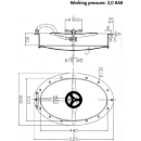 Türchen für Holzfass A24 430x260 V2A  für stirnseitigen Einbau