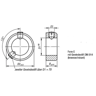 Stellringe DIN 705 Form E, Edelstahl  für Welle 5mm  1.4305