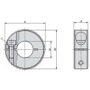 Klemmring Edelstahl geschlitzt für Welle 38mm  1.4305