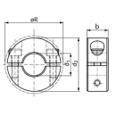 Klemmring Edelstahl geteilt für Welle 30mm  1.4305