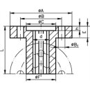 Keilwellennabe mit Flansch DIN ISO 14 KN46x54